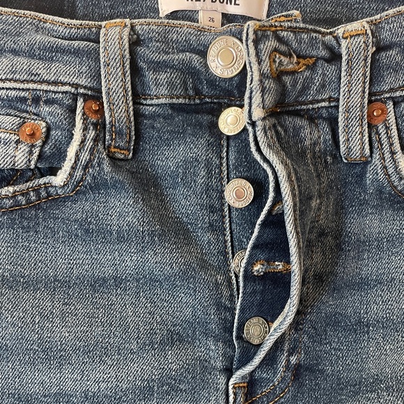 Re/Done Blue Distressed Skinny Jeans - Picture 3 of 8